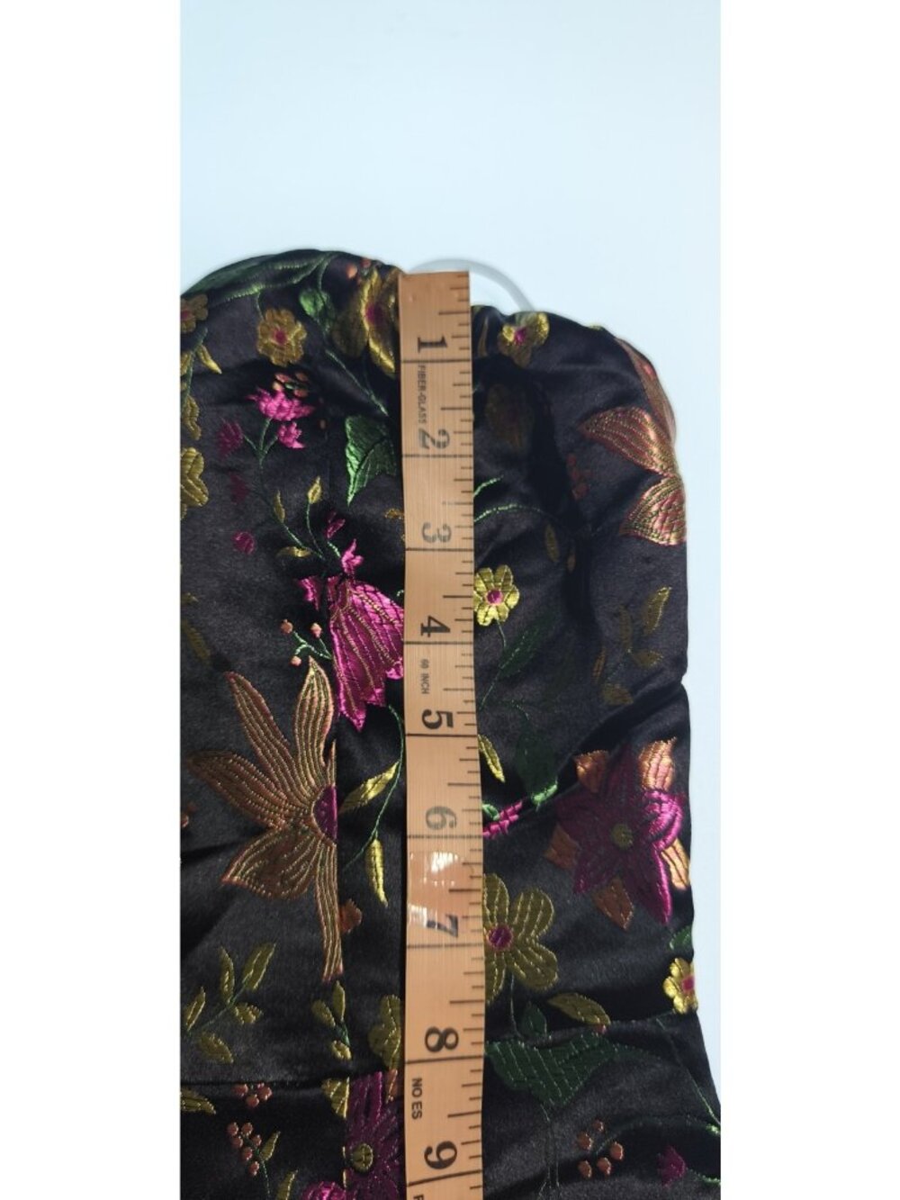 Lulus Size Small Black Satin Floral Jacquard Strapless Midi Dress NWT Metallic - Picture 11 of 16